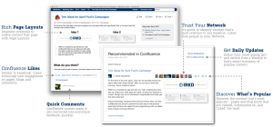 Screenshot of some of the new features in Confluence